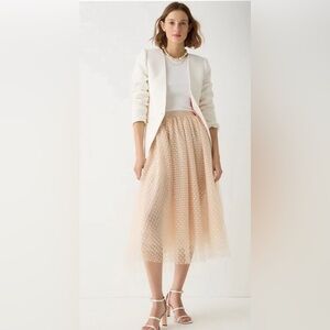 NWT J.Crew Collection limited-edition tulle midi skirt in polka dot